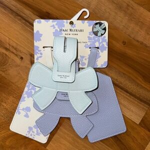 Isaac Mizrahi New York Luggage Bag Tag 4 Pack Bow Lavender White travel Vacation